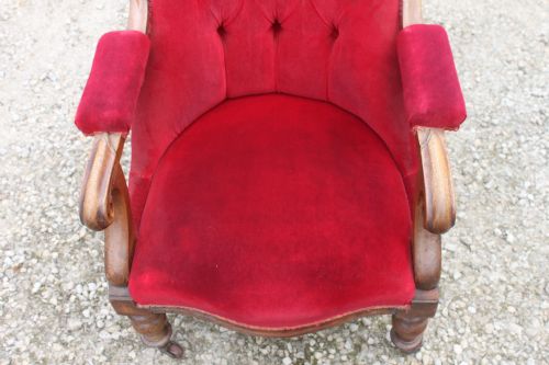 A VICTORIAN MAHOGANY ARMCHAIR - ADDITIONAL PHOTO 8