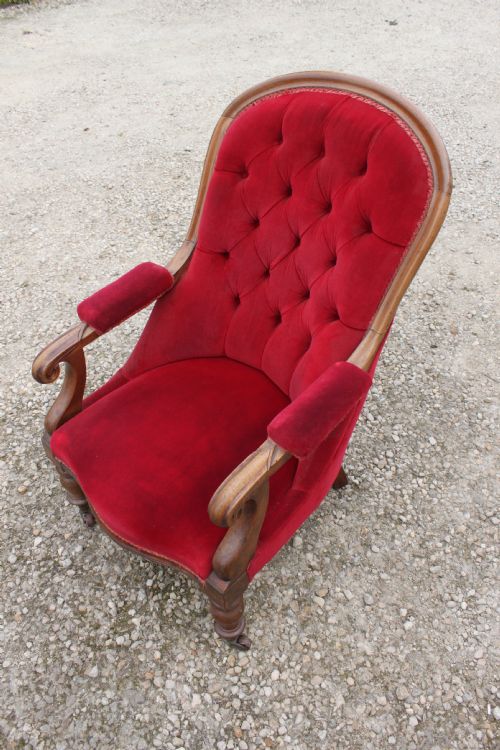 A VICTORIAN MAHOGANY ARMCHAIR - ADDITIONAL PHOTO 6