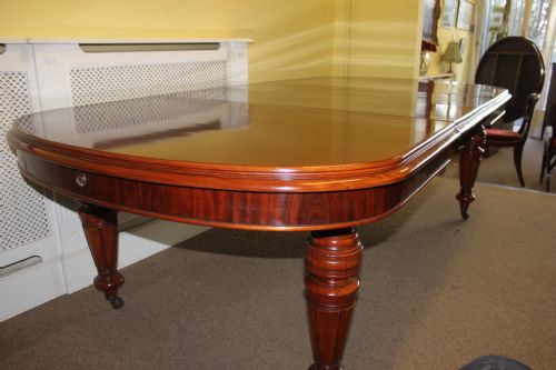 fine quality mahogany victorian wind out dining table two original leaves - CATEGORY: ANTIQUE TABLES - DATED 1870