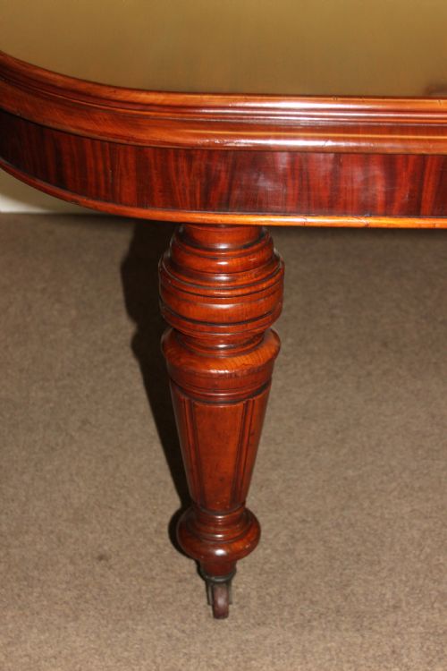 FINE QUALITY MAHOGANY VICTORIAN WIND OUT DINING TABLE TWO ORIGINAL LEAVES - ADDITIONAL PHOTO 3