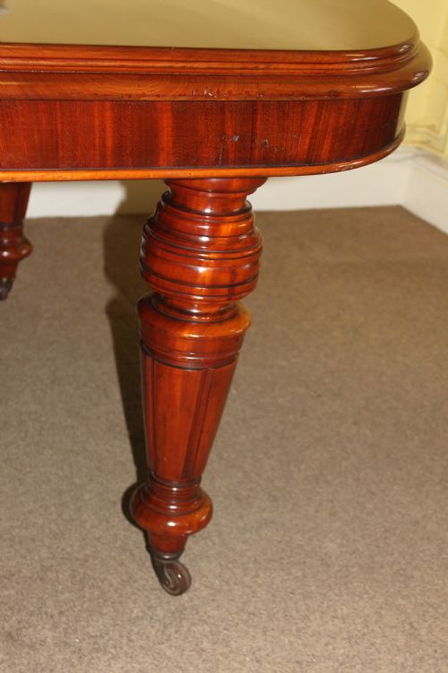 FINE QUALITY MAHOGANY VICTORIAN WIND OUT DINING TABLE TWO ORIGINAL LEAVES - ADDITIONAL PHOTO 4