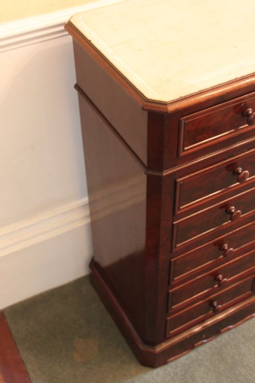 VICTORIAN PERIOD MARBLE TOPPED MAHOGANY BEDSIDE CABINET - ADDITIONAL PHOTO 2