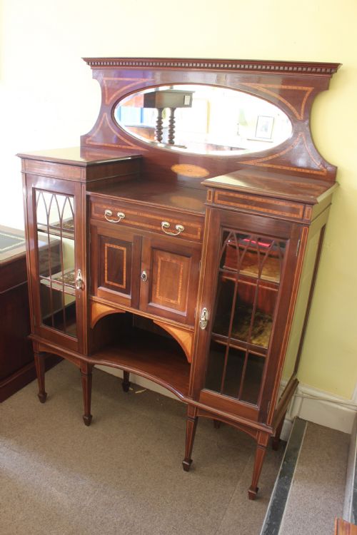A LATE 19TH CENTURY SHERATON REVIVAL SIDE CABINET - ADDITIONAL PHOTO 4