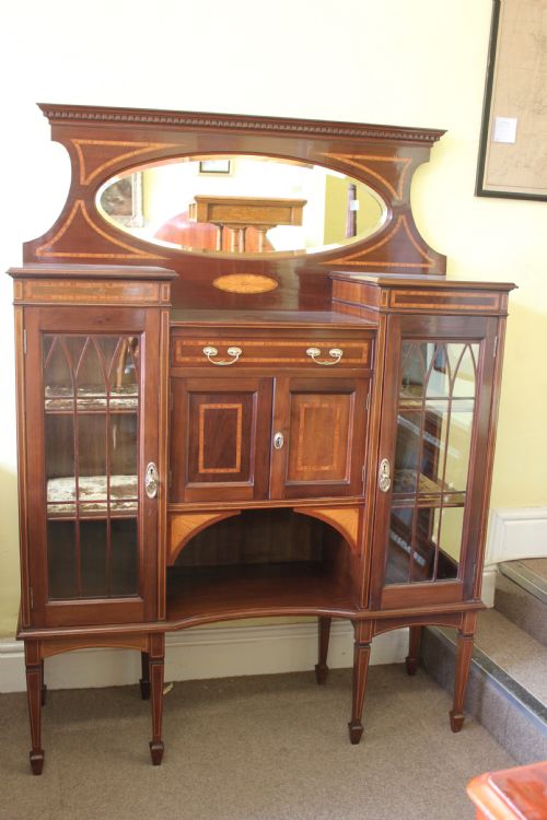 A LATE 19TH CENTURY SHERATON REVIVAL SIDE CABINET - ADDITIONAL PHOTO 5
