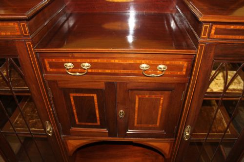 A LATE 19TH CENTURY SHERATON REVIVAL SIDE CABINET - ADDITIONAL PHOTO 6