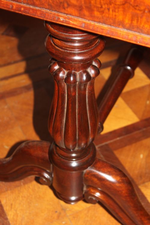 VICTORIAN WALNUT TWO DRAWER WRITING OR LIBRARY TABLE - ADDITIONAL PHOTO 6