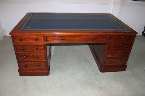 large victorian mahogany partners desk - CATEGORY: ANTIQUE DESKS - DATED 1860