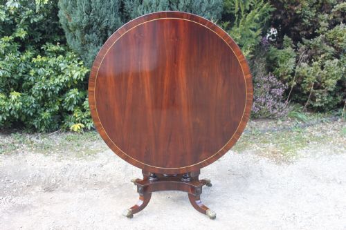 REGENCY PERIOD ROSEWOOD AND CROSSBANDED CENTRE TABLE - ADDITIONAL PHOTO 1