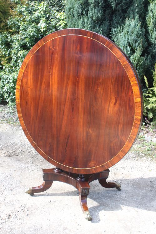 REGENCY PERIOD ROSEWOOD AND CROSSBANDED CENTRE TABLE - ADDITIONAL PHOTO 8