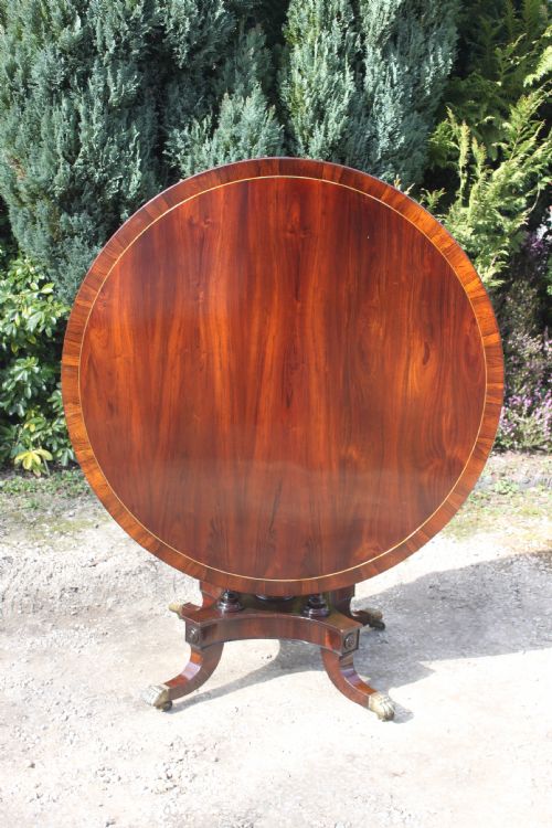 REGENCY PERIOD ROSEWOOD AND CROSSBANDED CENTRE TABLE - ADDITIONAL PHOTO 9