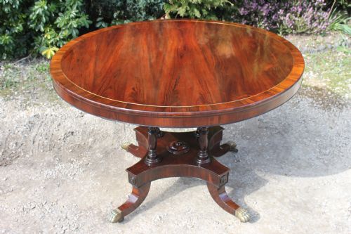 REGENCY PERIOD ROSEWOOD AND CROSSBANDED CENTRE TABLE - ADDITIONAL PHOTO 11