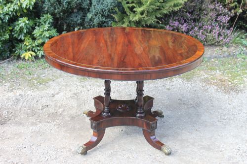 REGENCY PERIOD ROSEWOOD AND CROSSBANDED CENTRE TABLE - ADDITIONAL PHOTO 14