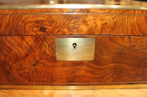 ANTIQUE VICTORIAN WALNUT BRASS INLAID WRITING SLOPE - ADDITIONAL PHOTO 12