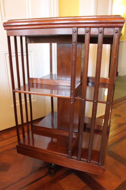 SOLID WALNUT LATE 19THEARLY 20TH CENTURY REVOLVING BOOKCASE - ADDITIONAL PHOTO 4