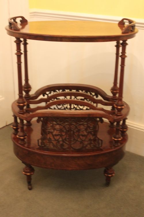 A SUPERB QUALITY EARLY VICTORIAN WALNUT INLAID CANTERBURY WHATNOT - ADDITIONAL PHOTO 12