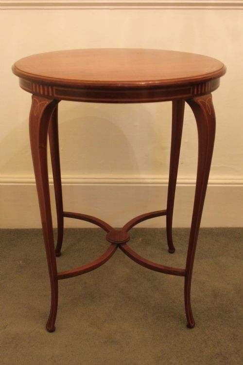 late 19thearly 20th century edwardian inlaid mahogany occasional table - CATEGORY: ANTIQUE TABLES - DATED EDWARDIAN