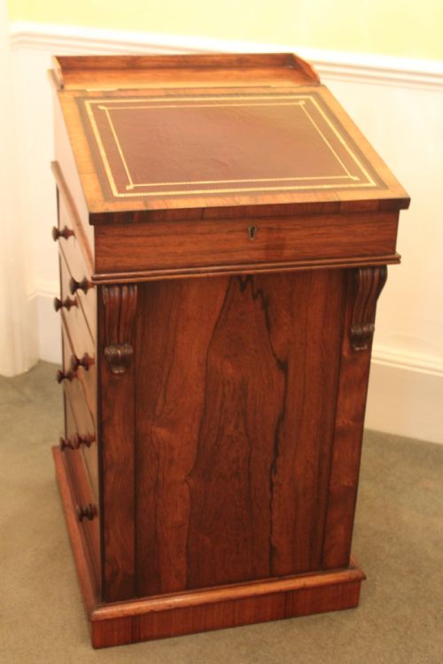 A FINE ORIGINAL REGENCY GEORGE IV ROSEWOOD DAVENPORT - ADDITIONAL PHOTO 1