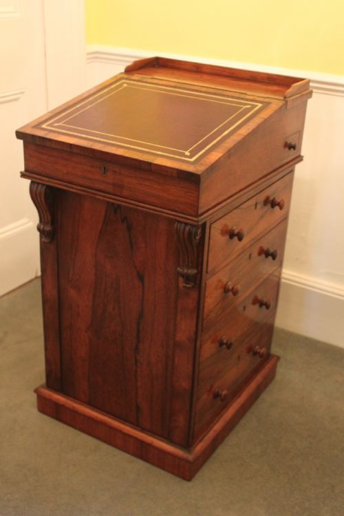 A FINE ORIGINAL REGENCY GEORGE IV ROSEWOOD DAVENPORT - ADDITIONAL PHOTO 3