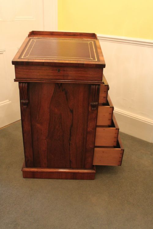 A FINE ORIGINAL REGENCY GEORGE IV ROSEWOOD DAVENPORT - ADDITIONAL PHOTO 12