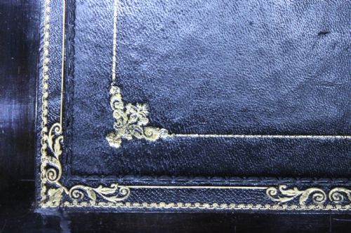 ANTIQUE VICTORIAN BURR WALNUT AND BRASS INLAID WRITING SLOPE - ADDITIONAL PHOTO 1