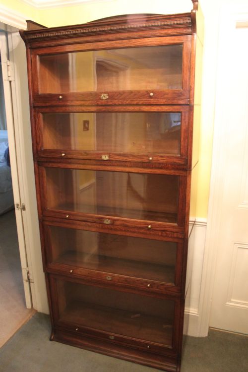 A 5SECTION OAK LEBUS GLOBEWERNICKE TYPE BOOKCASE - ADDITIONAL PHOTO 1