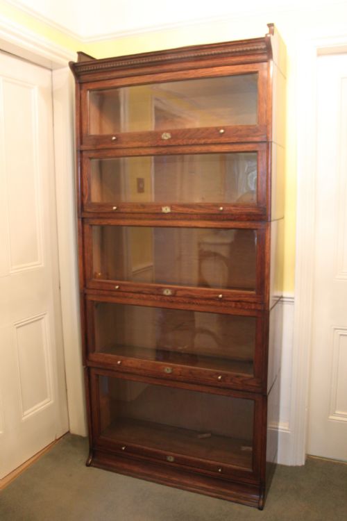 A 5SECTION OAK LEBUS GLOBEWERNICKE TYPE BOOKCASE - ADDITIONAL PHOTO 3