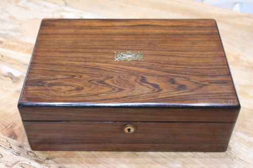 a victorian rosewood writing slope - CATEGORY: ANTIQUE BOXES - DATED VICTORIAN