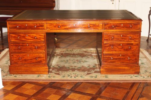 A FINE GEORGE IV EARLY 19TH CENTURY 18 DRAWER MAHOGANY PARTNERS DESK - ADDITIONAL PHOTO 21