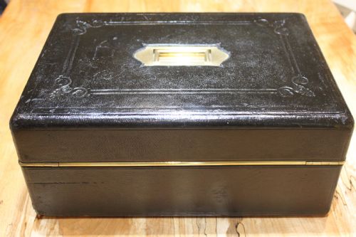 A RARE BLACK LEATHER BOUND WRITING SLOPE BY J FRYER CHARING CROSS LONDON - ADDITIONAL PHOTO 3
