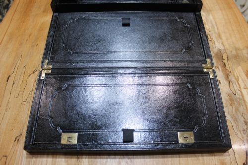 A RARE BLACK LEATHER BOUND WRITING SLOPE BY J FRYER CHARING CROSS LONDON - ADDITIONAL PHOTO 7