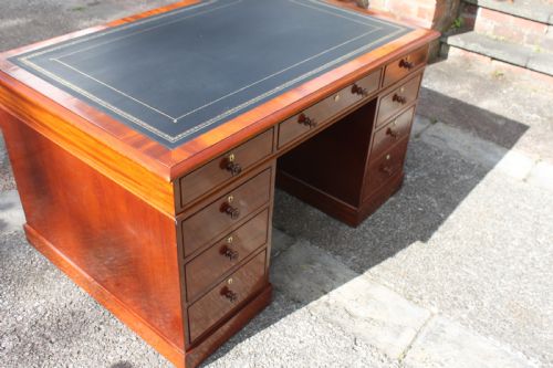 GEORGE IV PERIOD MAHOGANY PEDESTAL PARTNERS DESK - ADDITIONAL PHOTO 2