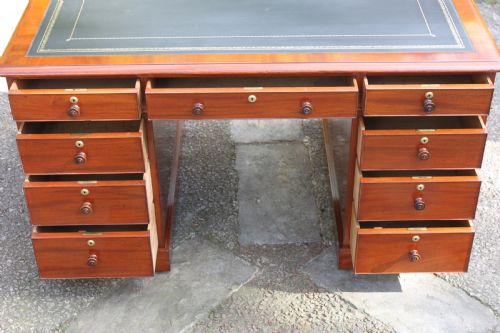 GEORGE IV PERIOD MAHOGANY PEDESTAL PARTNERS DESK - ADDITIONAL PHOTO 9