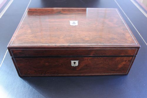 19th century rosewood writing slope - CATEGORY: ANTIQUE BOXES - DATED 19TH CENTURY