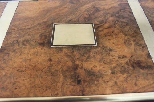 A FINE VICTORIAN BURR WALNUT AND BRASS BOUND WRITING SLOPE - ADDITIONAL PHOTO 2