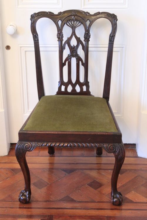 a mahogany chippendale style desk chair - CATEGORY: ANTIQUE CHAIRS - DATED EDWARDIAN