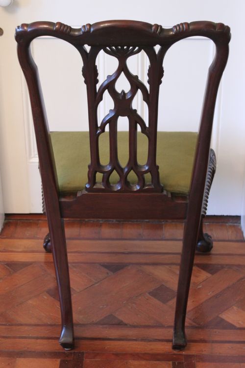 A MAHOGANY CHIPPENDALE STYLE DESK CHAIR - ADDITIONAL PHOTO 5