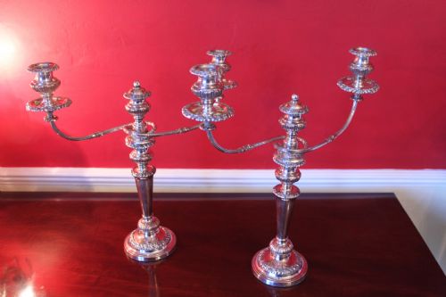 A MAGNIFICENT PAIR OF OLD SHEFFIELD PLATE CANDELABRA - ADDITIONAL PHOTO 9