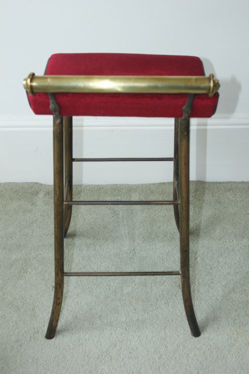 19TH CENTURY BRASS AND STEEL MUSIC STOOL - ADDITIONAL PHOTO 2