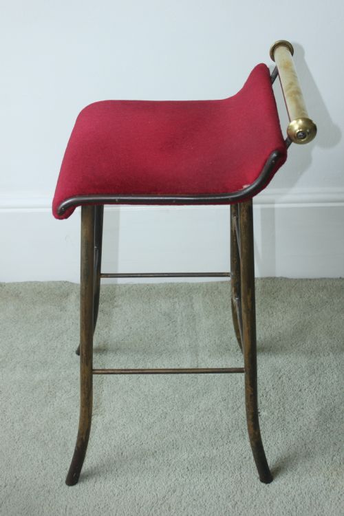 19TH CENTURY BRASS AND STEEL MUSIC STOOL - ADDITIONAL PHOTO 4