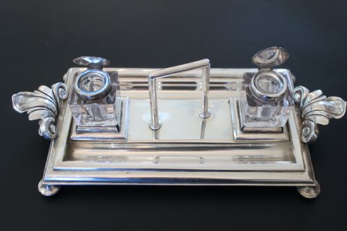 SILVER PLATED INK STAND - ADDITIONAL PHOTO 1