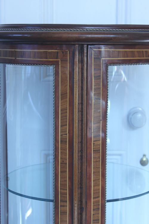LATE 19TH CENTURY FRENCH CIRCULAR INLAID VITRINE OR BIJOUTERIE CABINET - ADDITIONAL PHOTO 12