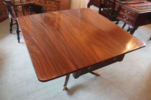 REGENCY PERIOD BRASS INLAID SUPPER OR PEMBROKE TABLE - ADDITIONAL PHOTO 7