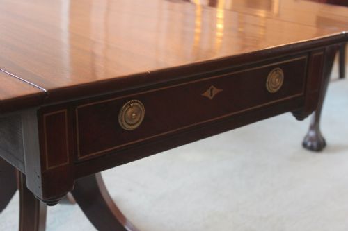 REGENCY PERIOD BRASS INLAID SUPPER OR PEMBROKE TABLE - ADDITIONAL PHOTO 9