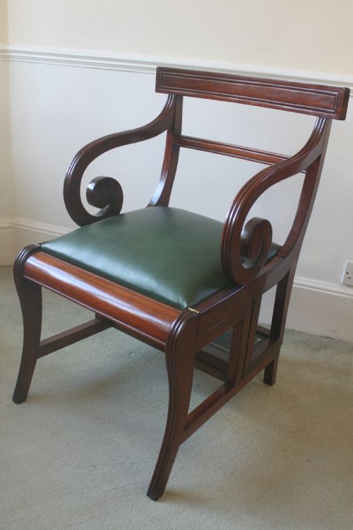 REGENCY PERIOD MAHOGANY METAMORPHIC LIBRARY CHAIR - ADDITIONAL PHOTO 3
