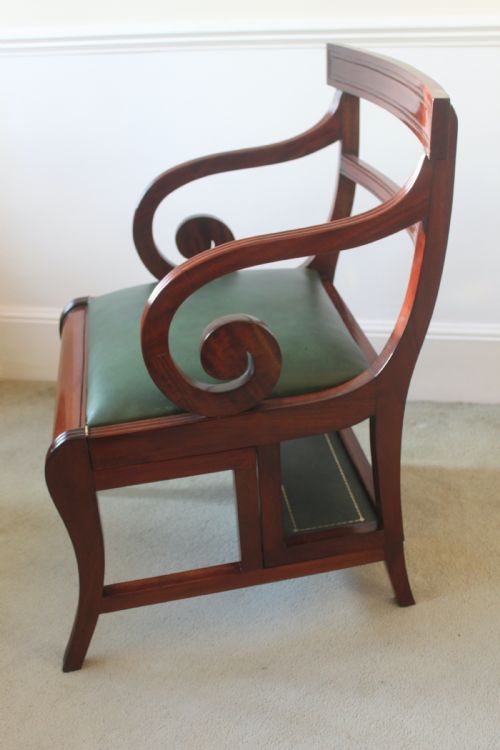 REGENCY PERIOD MAHOGANY METAMORPHIC LIBRARY CHAIR - ADDITIONAL PHOTO 4