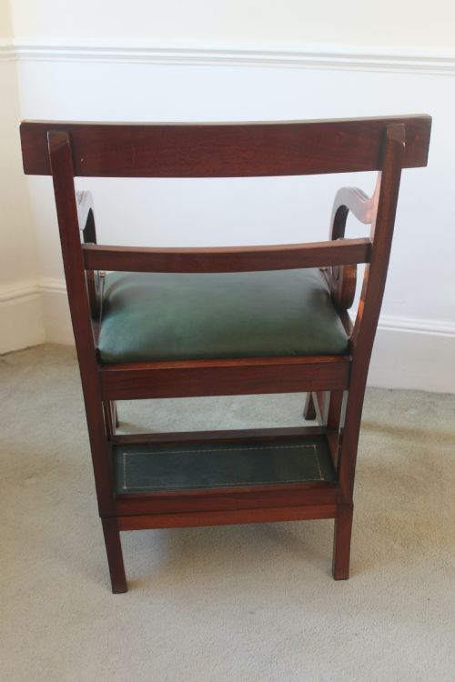 REGENCY PERIOD MAHOGANY METAMORPHIC LIBRARY CHAIR - ADDITIONAL PHOTO 5