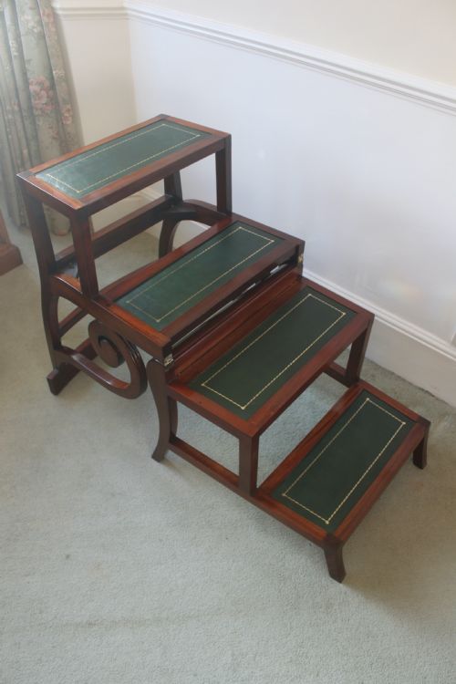 REGENCY PERIOD MAHOGANY METAMORPHIC LIBRARY CHAIR - ADDITIONAL PHOTO 7