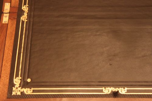 VICTORIAN BRASS BOUND BURR WALNUT WRITING SLOPE - ADDITIONAL PHOTO 6