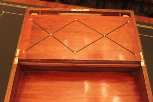VICTORIAN BRASS BOUND BURR WALNUT WRITING SLOPE - ADDITIONAL PHOTO 9