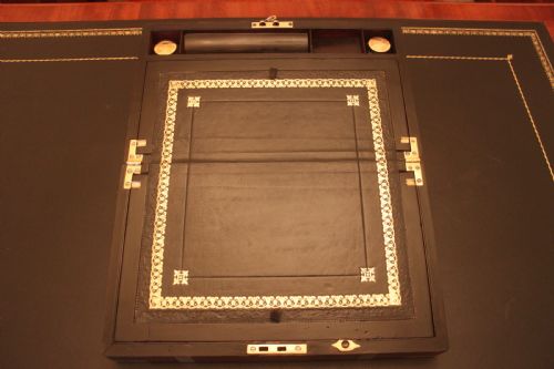 VICTORIAN ROSEWOOD BRASS BOUND WRITING SLOPE WITH SECRET DRAWERS - ADDITIONAL PHOTO 10